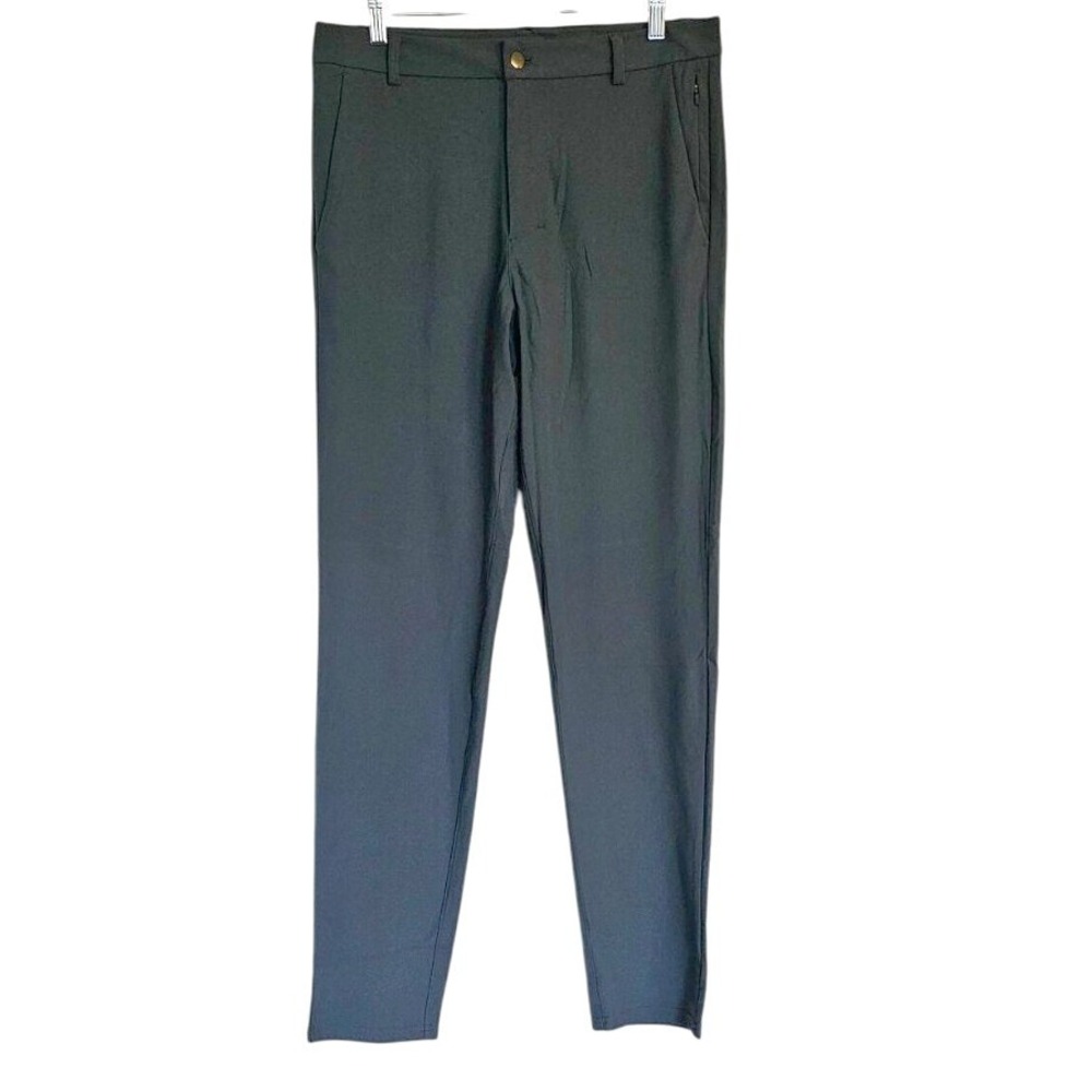 Aha Active Mens 32R Tapered Athletic Pants‎ In Blue With Zipper & Button Closure